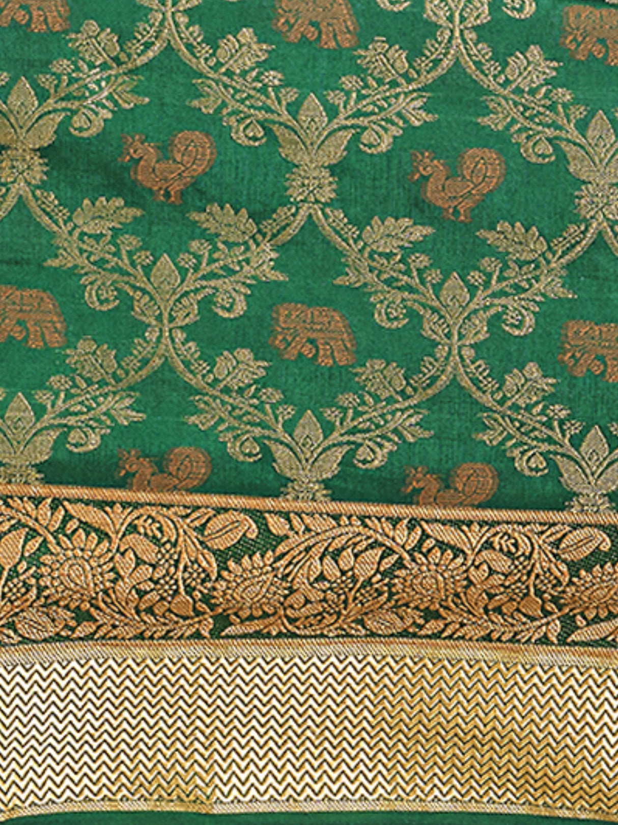 Mimosa Womens Art Silk Saree Kanjivaram BGreen Color