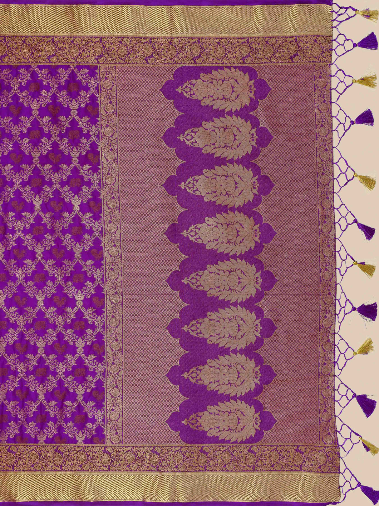 Mimosa Womens Art Silk Saree Kanjivaram Purple Color