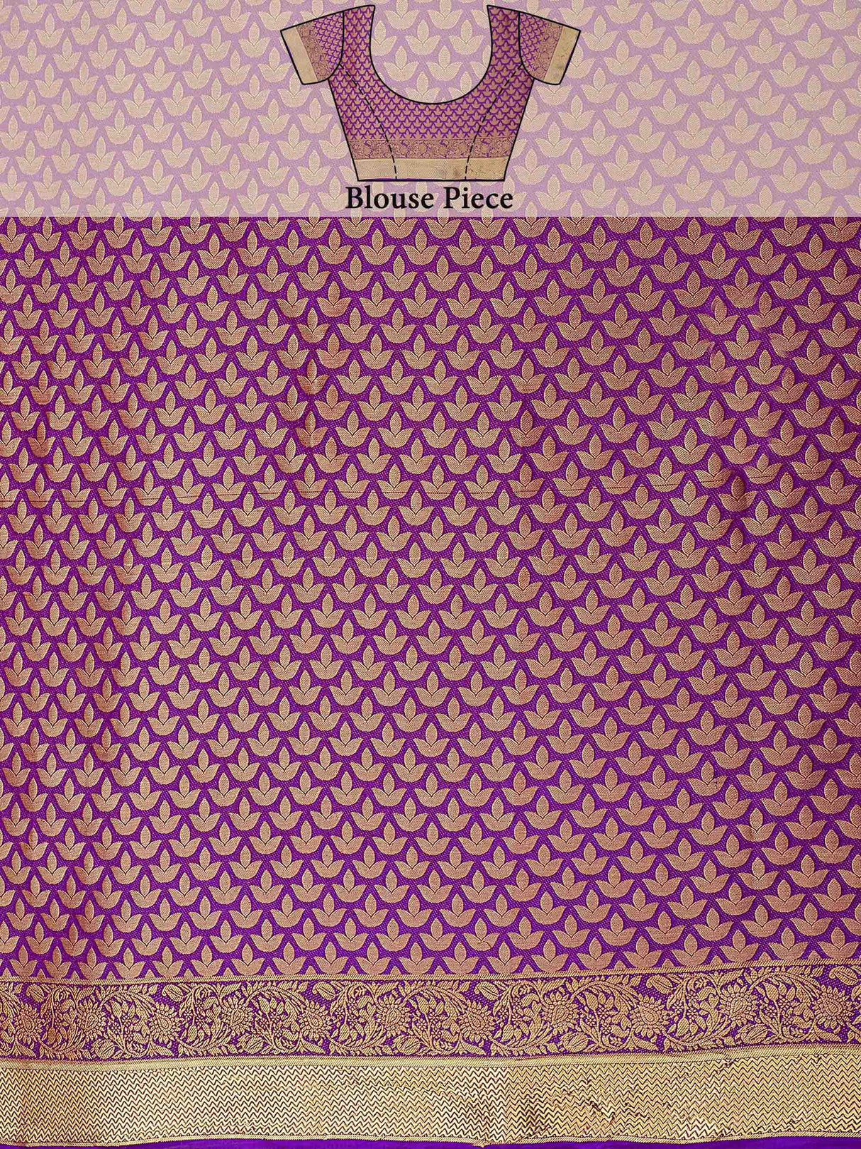 Mimosa Womens Art Silk Saree Kanjivaram Purple Color