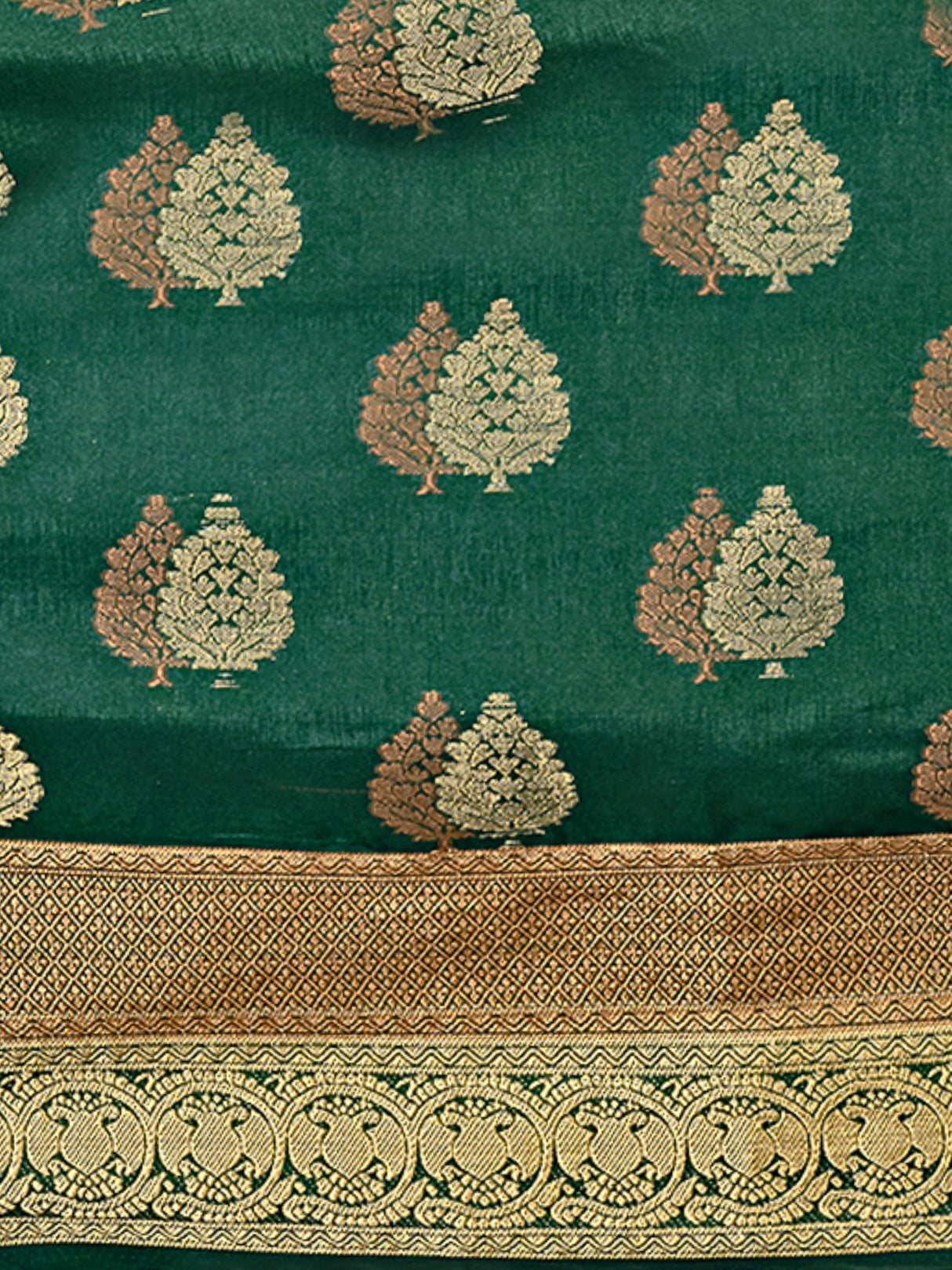 Mimosa Womens Art Silk Saree Kanjivaram BGreen Color