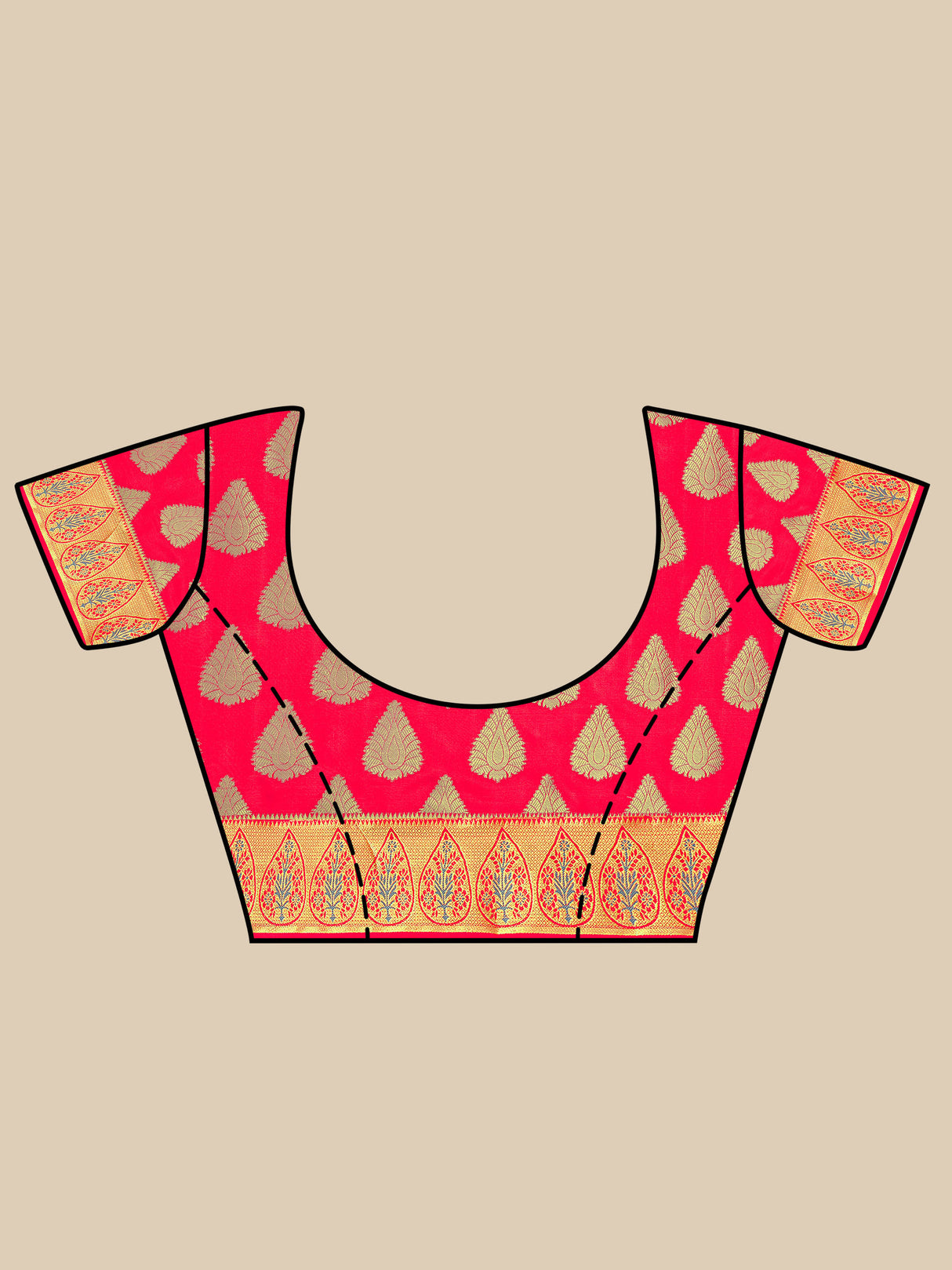 Mimosa Womens Art Silk Saree Kanjivaram Strawberry Color