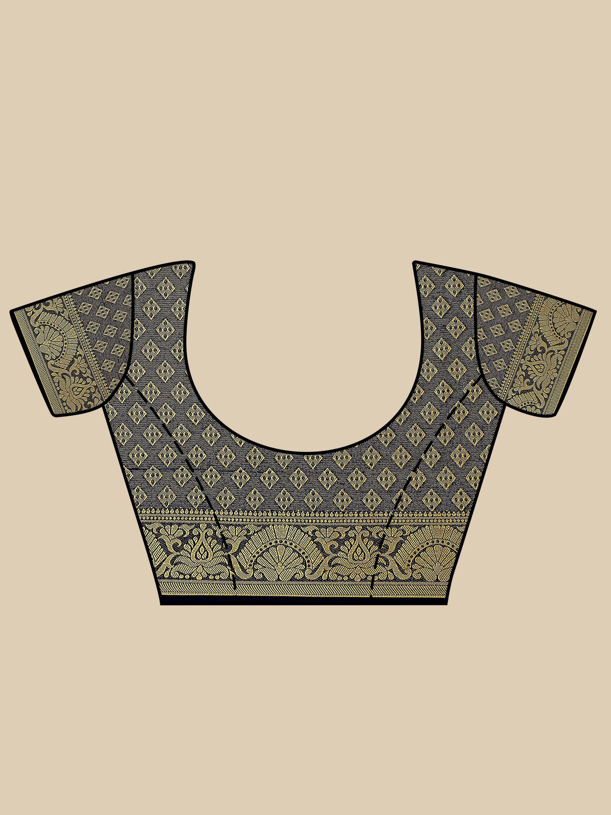 Mimosa Womens Art Silk Saree Kanjivaram Navy Blue Color