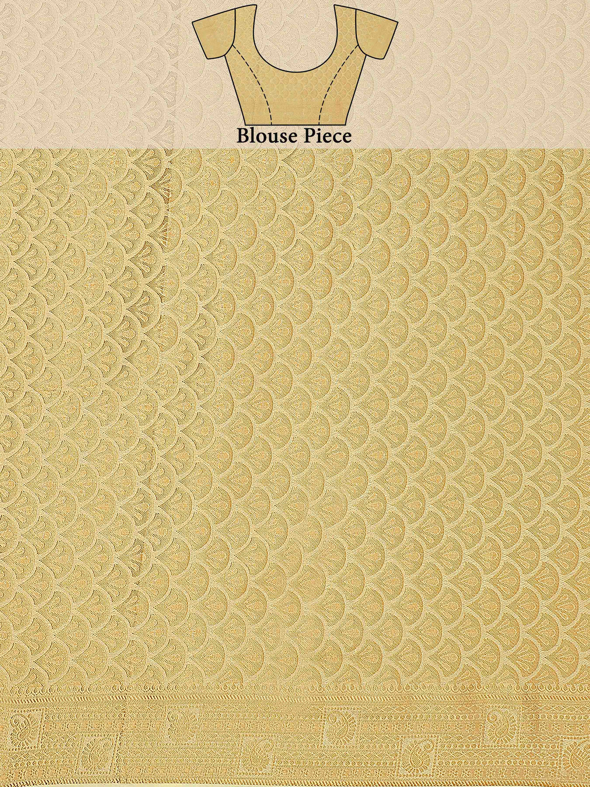 Mimosa Womens Art Silk Saree Kanjivaram Halfwhite Color