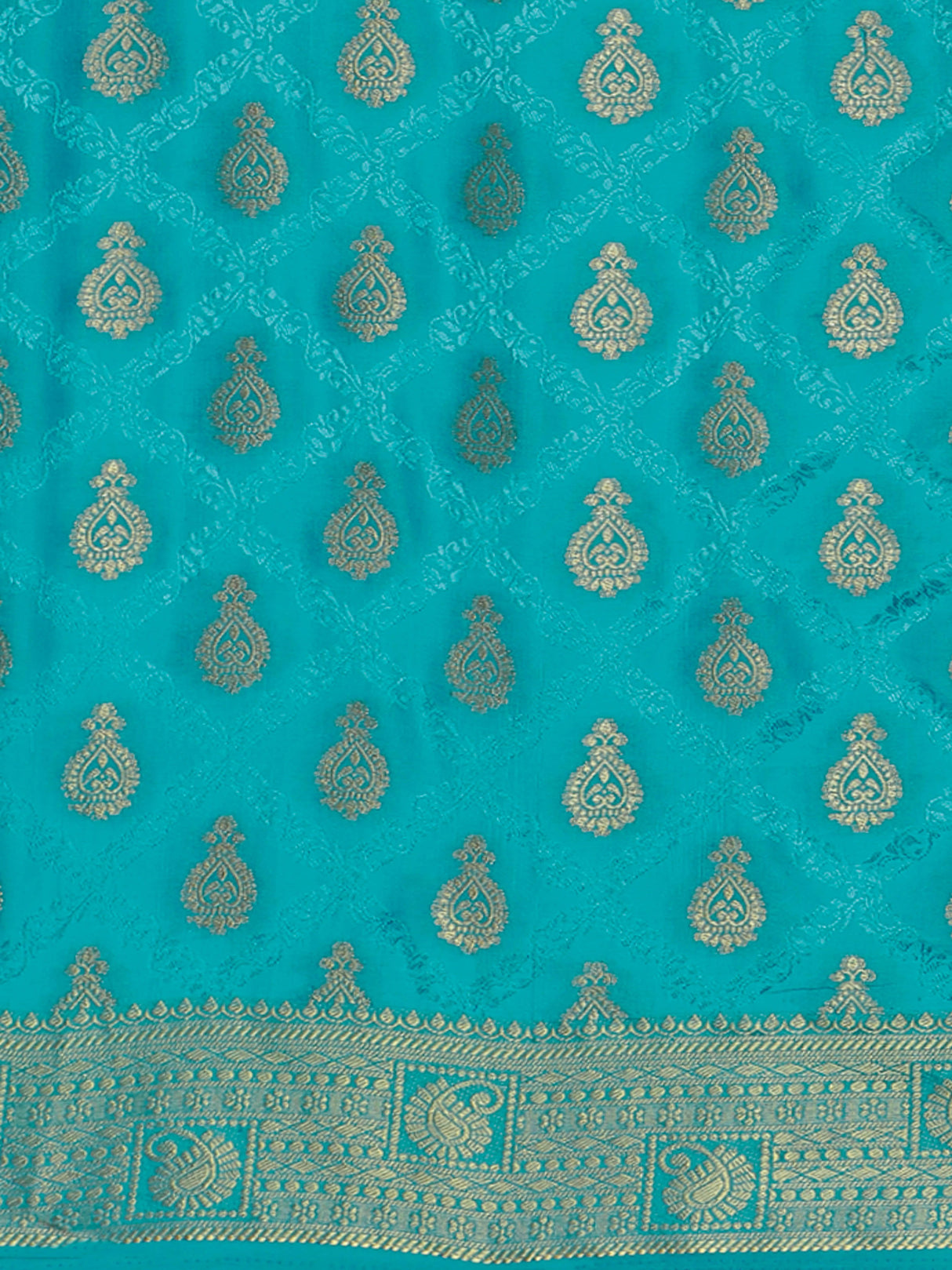 Mimosa Womens Art Silk Saree Kanjivaram Saffire Color