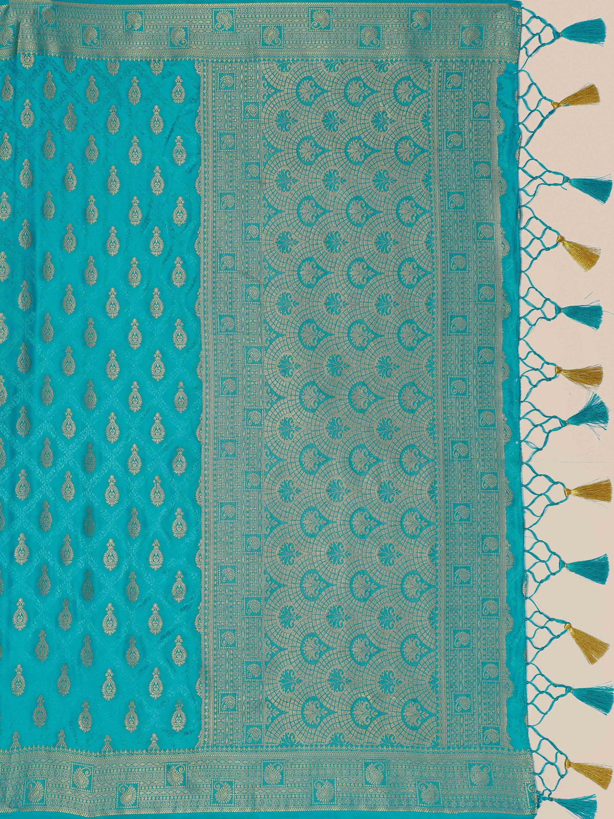 Mimosa Womens Art Silk Saree Kanjivaram Saffire Color