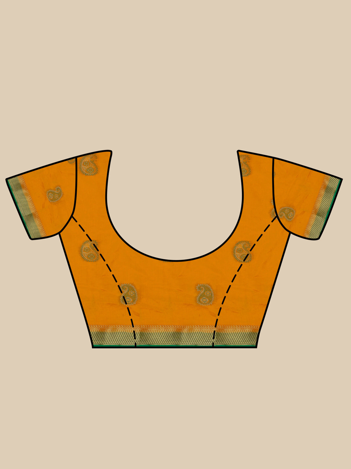 Mimosa Womens Art Silk Saree Kanjivaram style Mustard Color