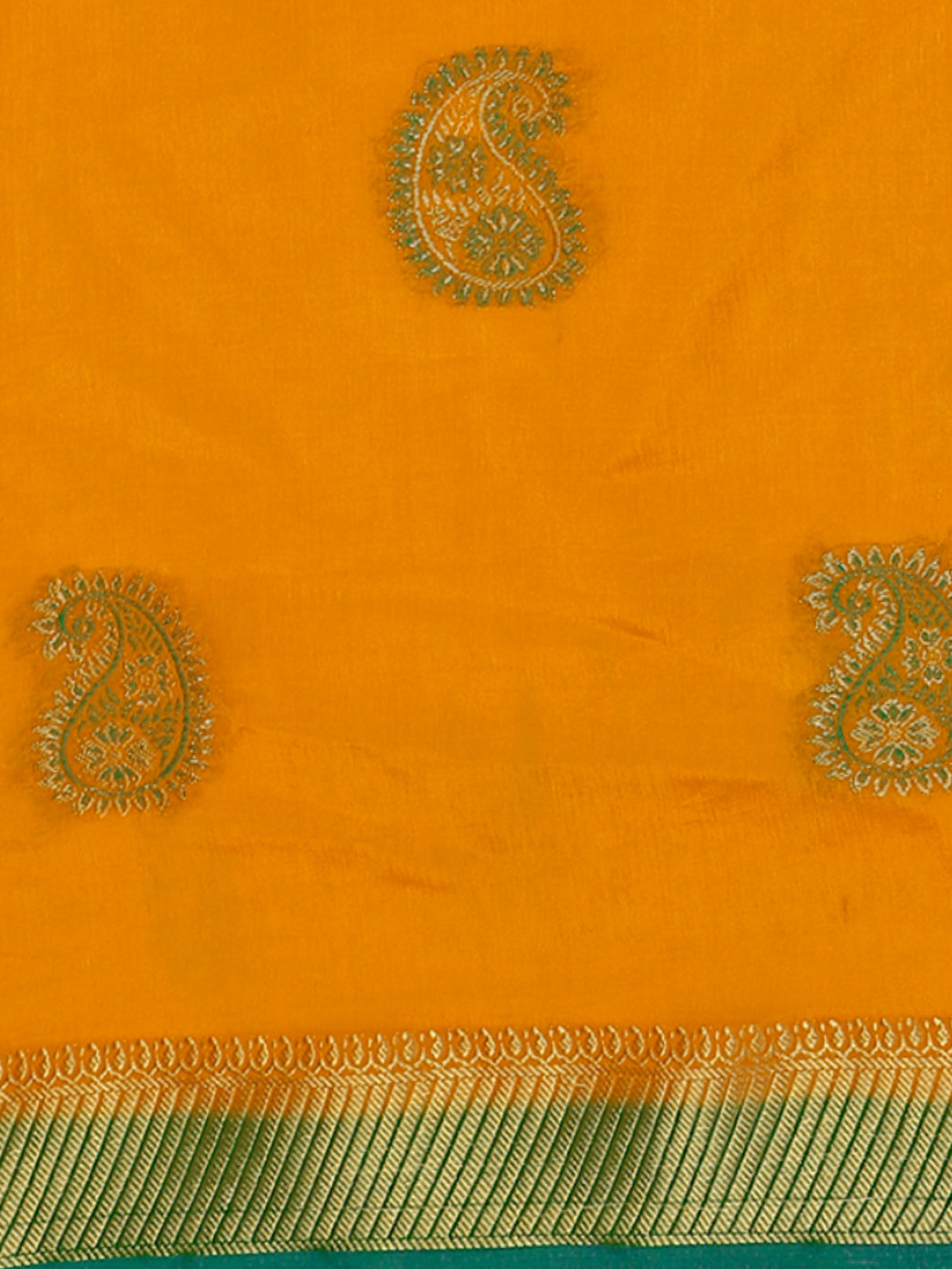 Mimosa Womens Art Silk Saree Kanjivaram style Mustard Color