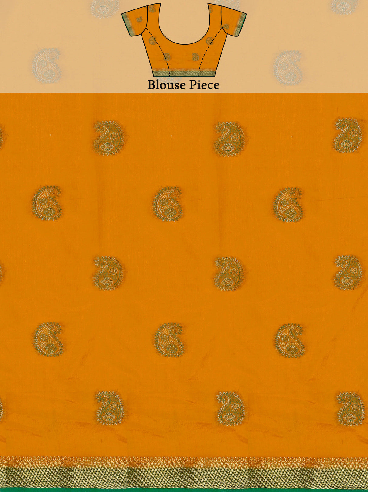 Mimosa Womens Art Silk Saree Kanjivaram style Mustard Color