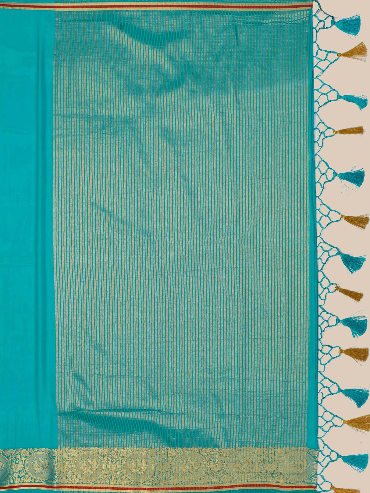 Mimosa Womens Crepe Saree Mysore Silk Saffire Color