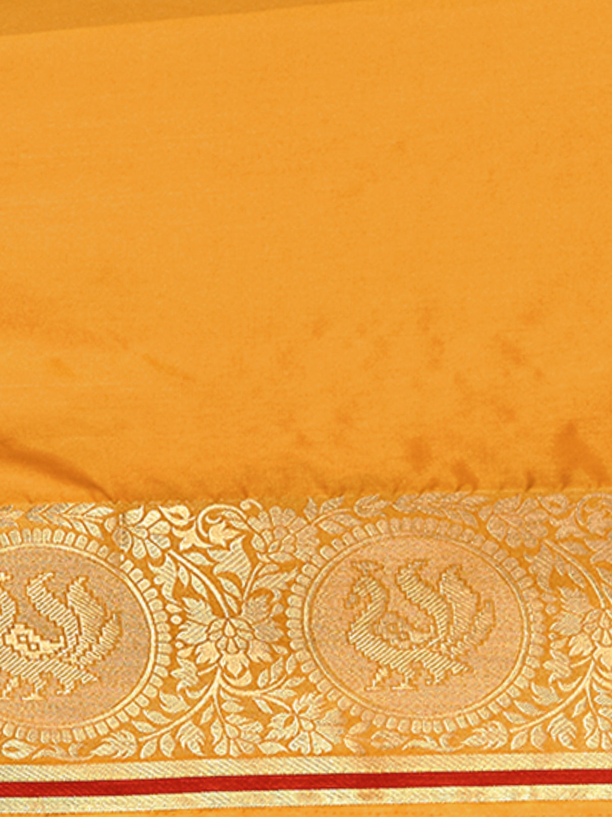 Mimosa Womens Crepe Saree Mysore Silk Mustard Color