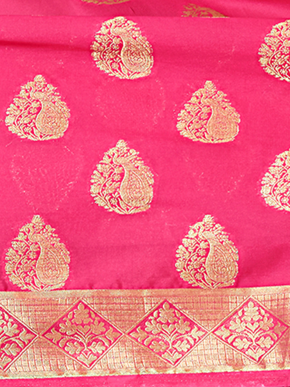 Mimosa Womens Crepe Saree Mysore Silk Gajjari Color