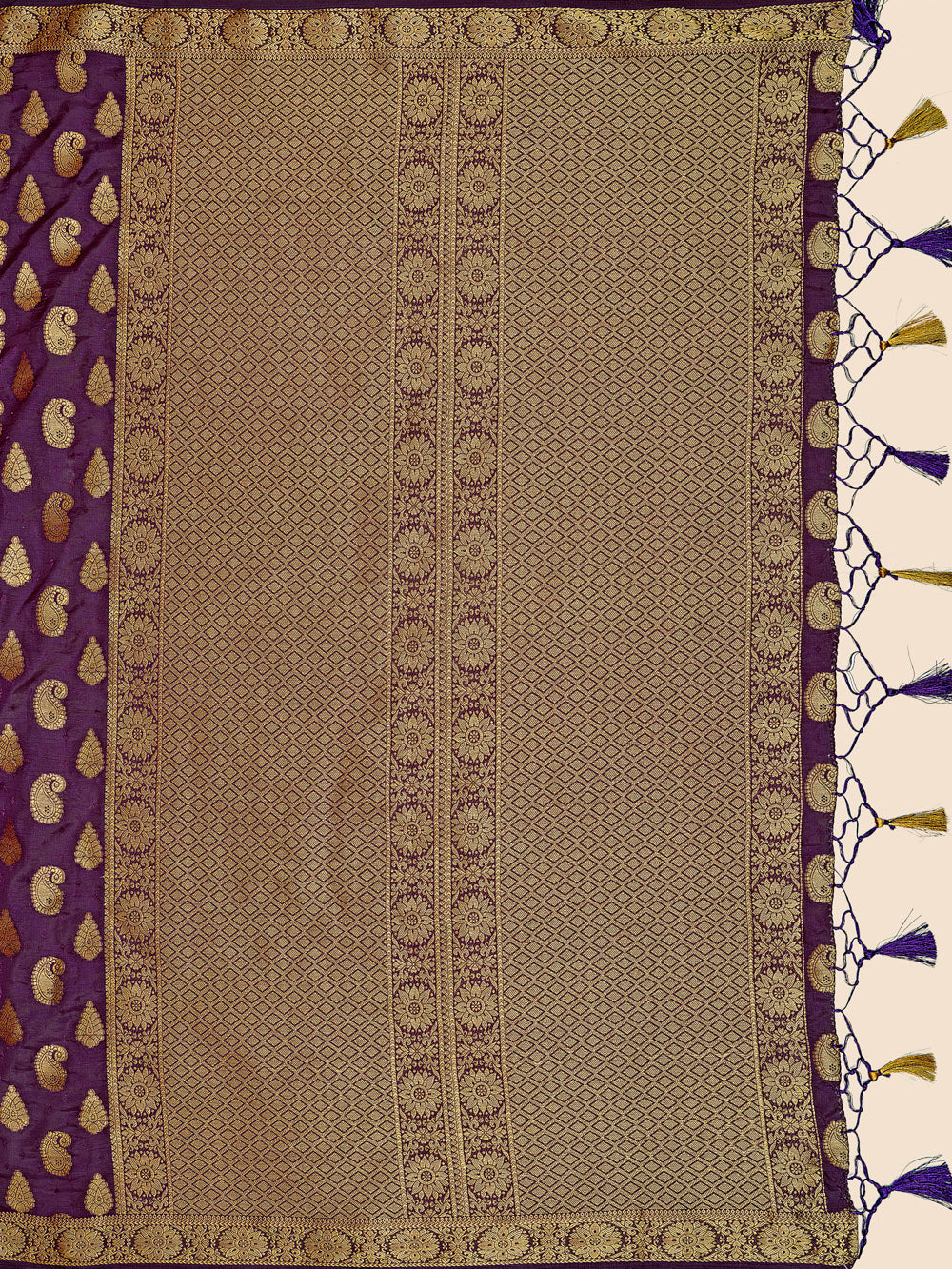 Mimosa Womens Art Silk Saree Kanjivaram Violet Color