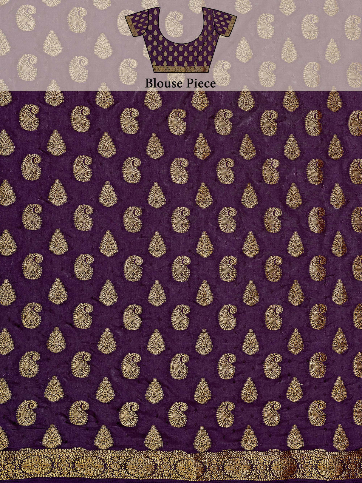 Mimosa Womens Art Silk Saree Kanjivaram Violet Color