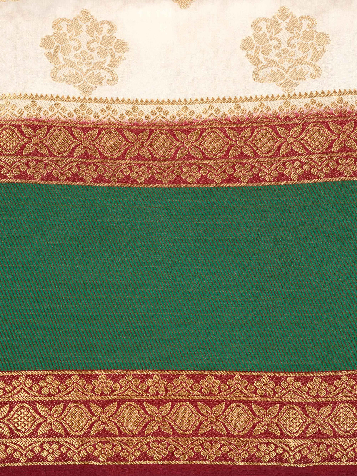 Mimosa Womens Art Silk Saree Kanjivaram Halfwhite Color