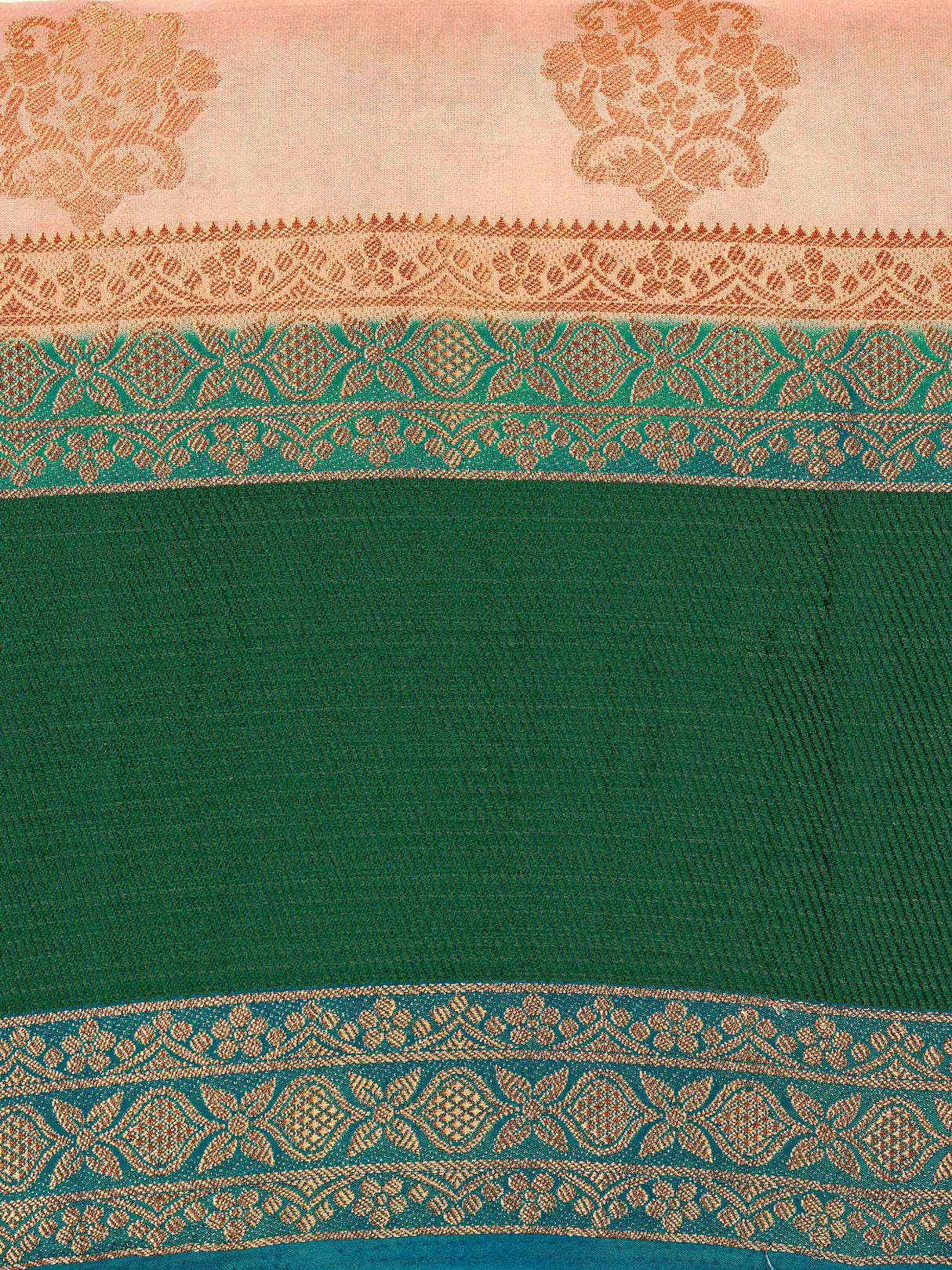 Mimosa Womens Art Silk Saree Kanjivaram Peach Color