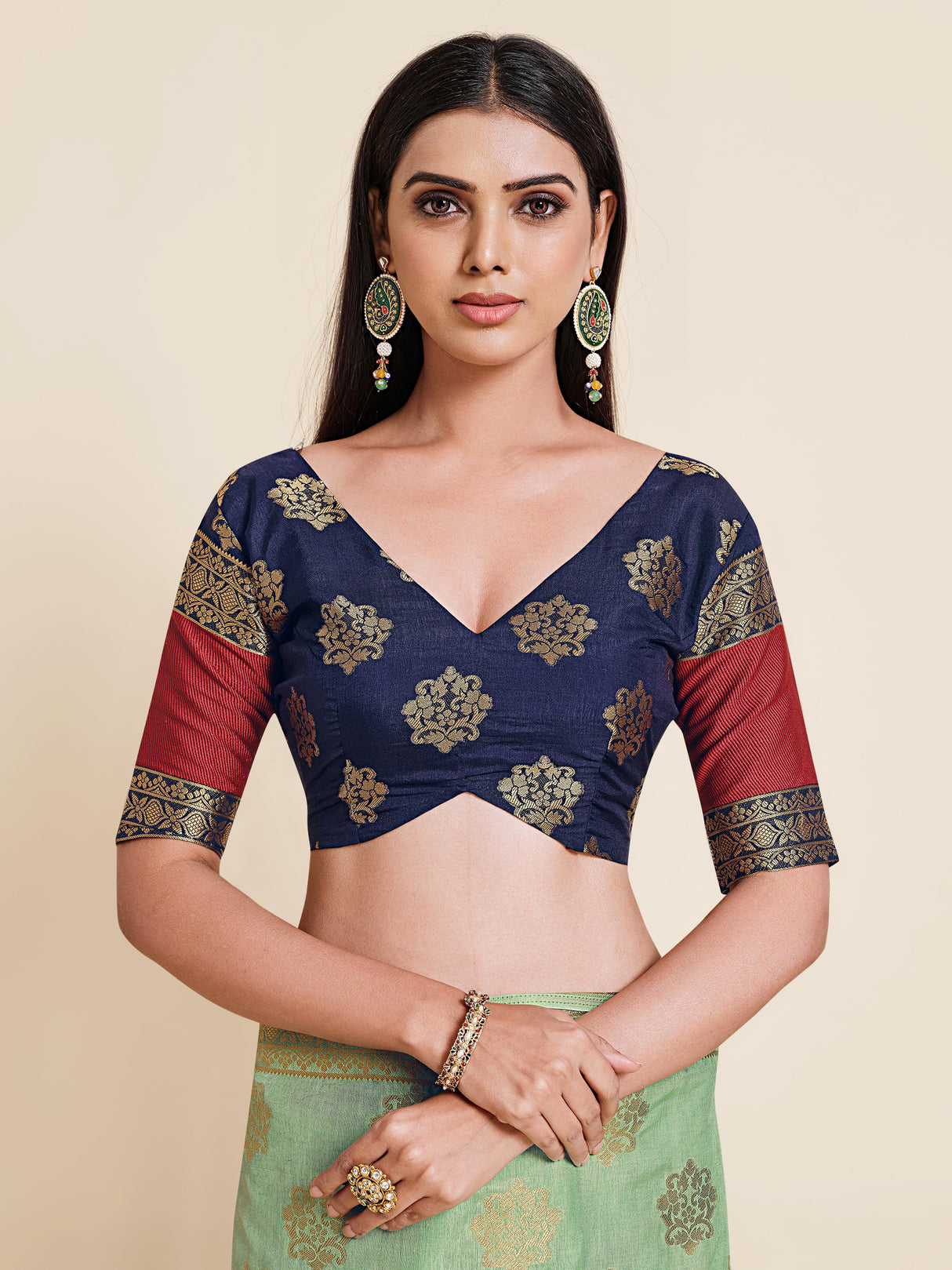 Mimosa Womens Art Silk Saree Kanjivaram Pista Color