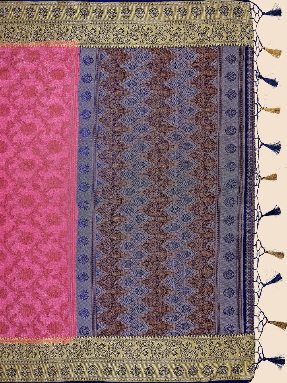 Mimosa Womens Art Silk Saree Kanjivaram Gajjari Color