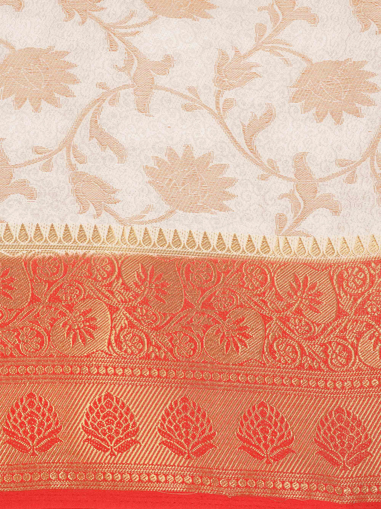 Mimosa Womens Art Silk Saree Kanjivaram Halfwhite Color