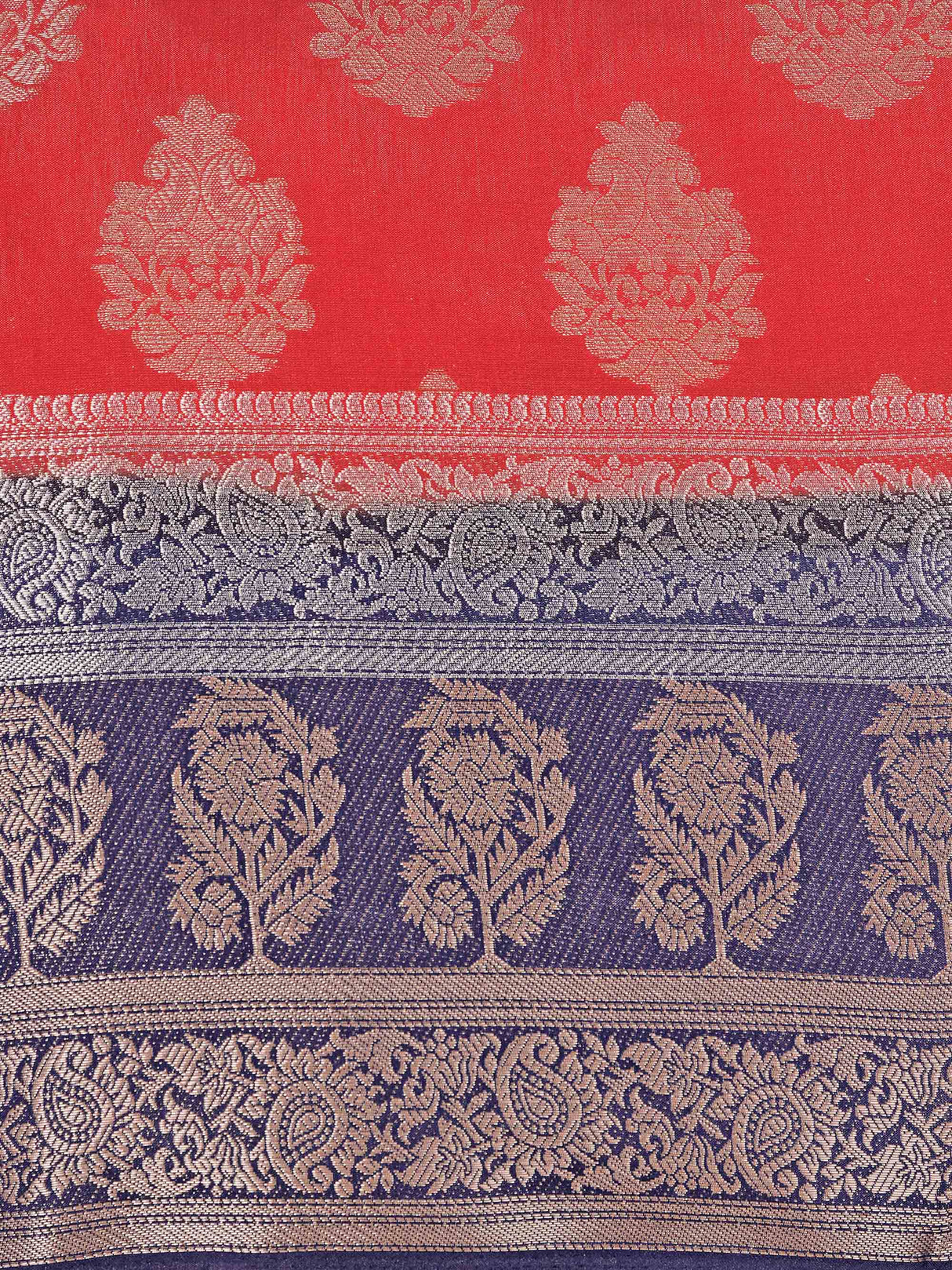 Mimosa Womens Art Silk Saree Kanjivaram Red Color