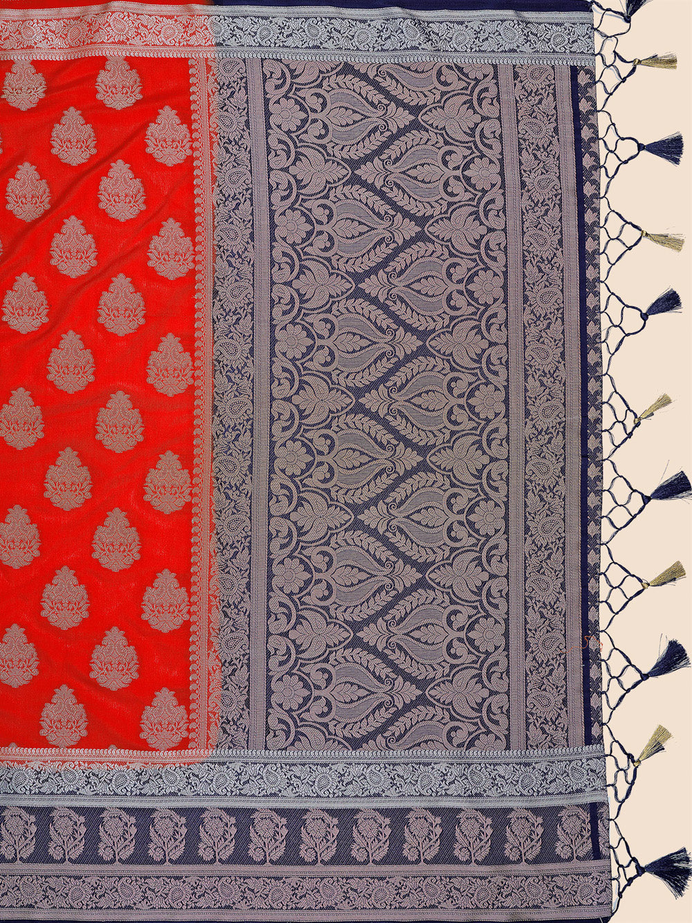 Mimosa Womens Art Silk Saree Kanjivaram Red Color