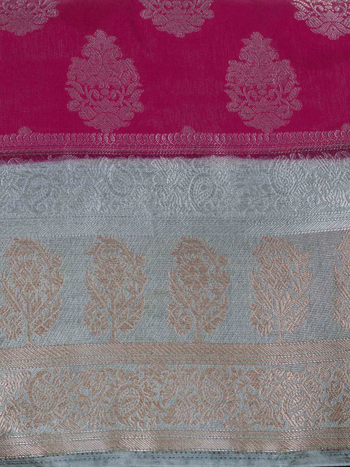 Mimosa Womens Art Silk Saree Kanjivaram Rani Color