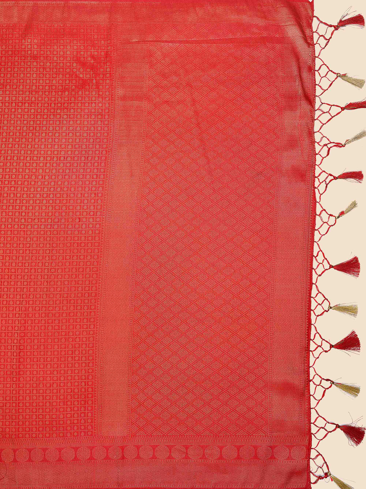 Mimosa Womens Art Silk Saree Kanjivaram Red Color