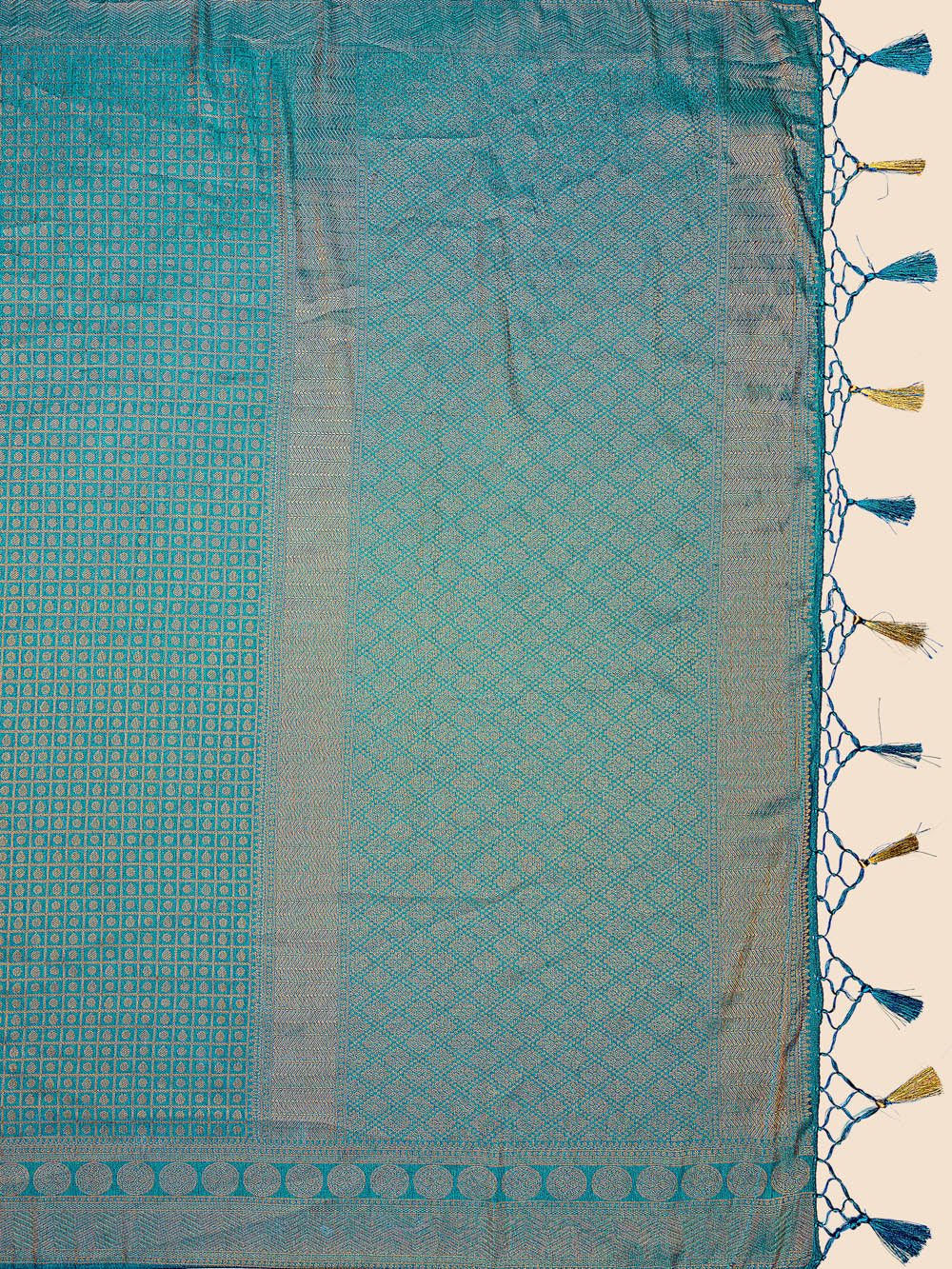 Mimosa Womens Art Silk Saree Kanjivaram Saffire Color