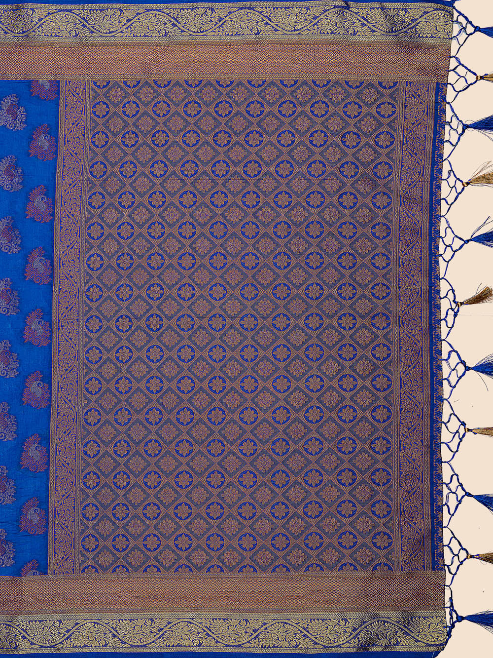 Mimosa Womens Art Silk Saree Kanjivaram Royal Blue Color