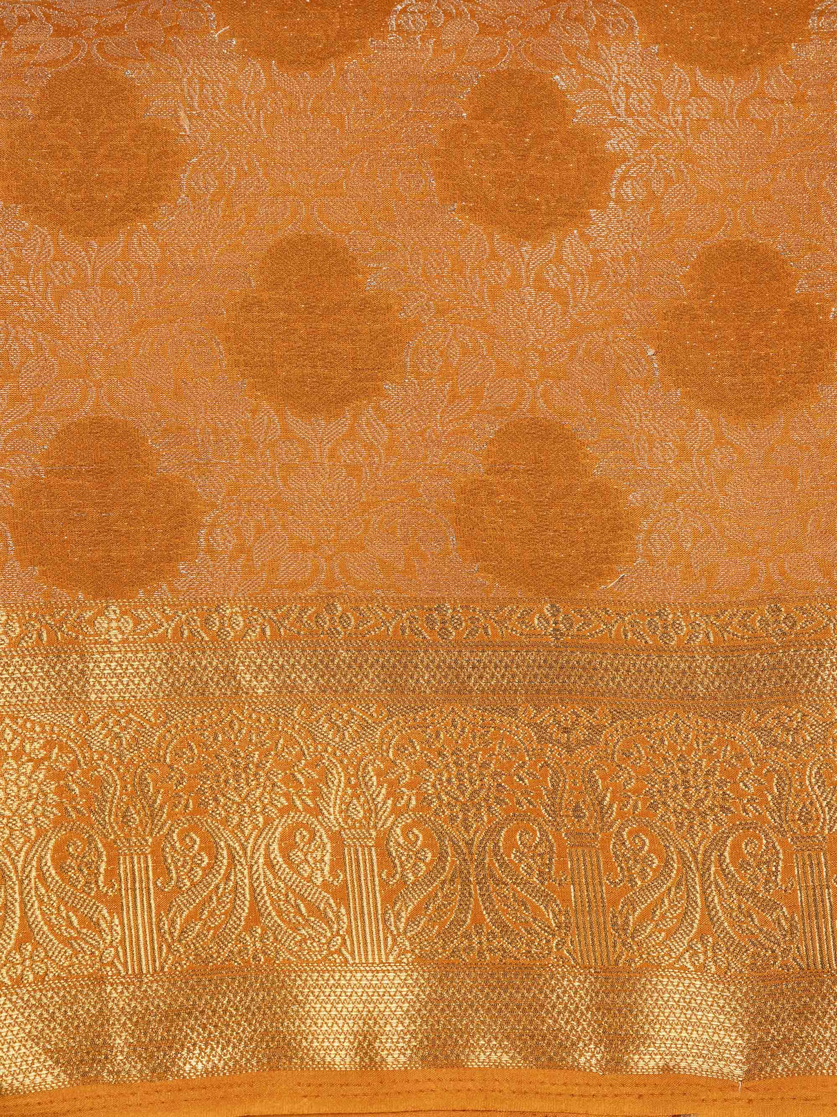 Mimosa Womens Art Silk Saree Kanjivaram Mustard Color