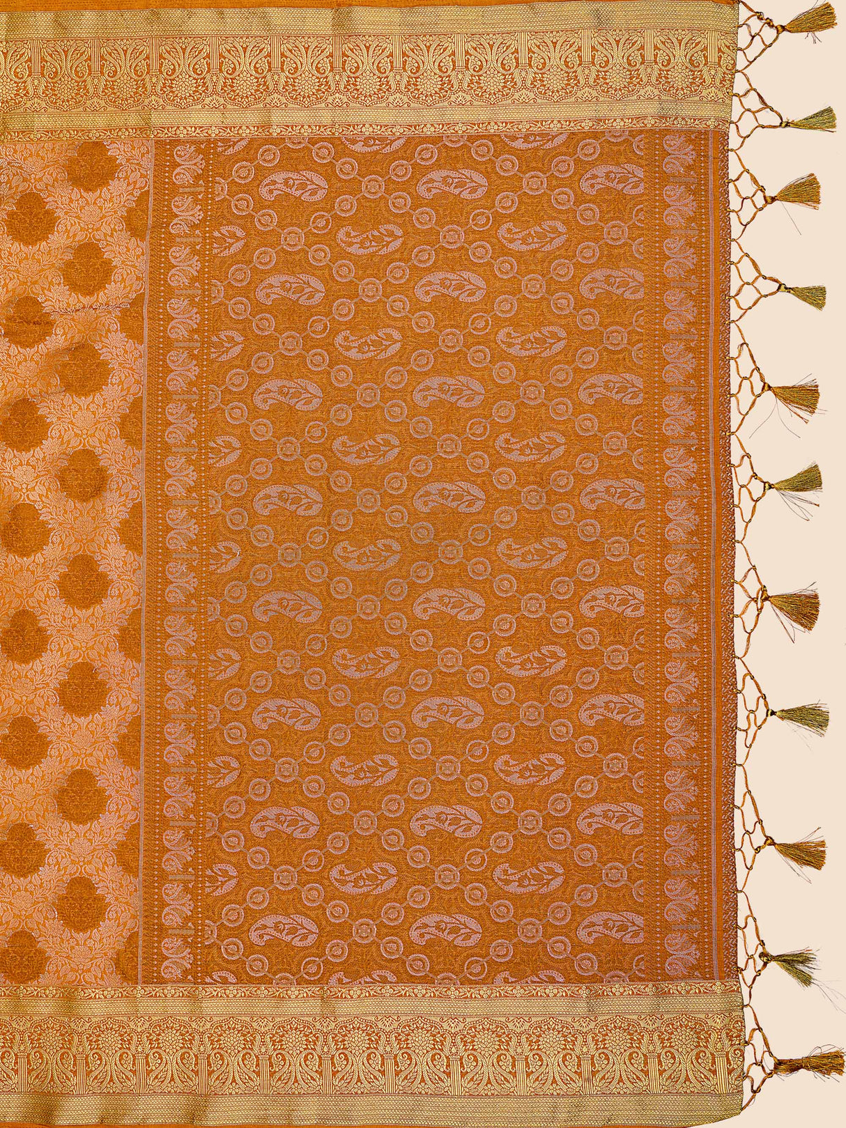 Mimosa Womens Art Silk Saree Kanjivaram Mustard Color