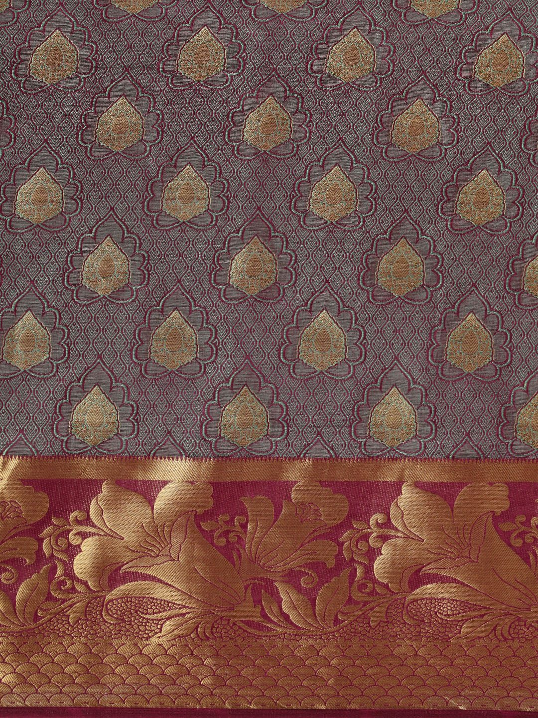 Mimosa Womens Art Silk Saree Kanjivaram Mejanta Color