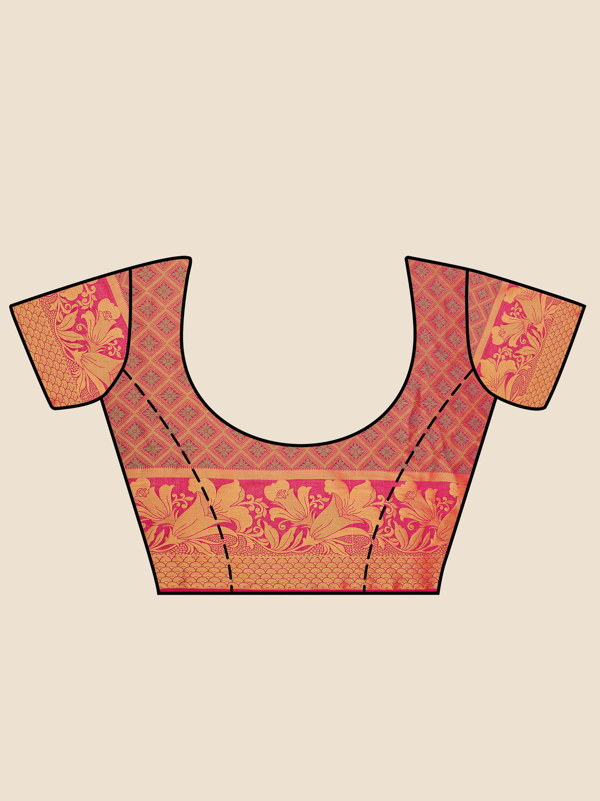 Mimosa Womens Art Silk Saree Kanjivaram Rani Color