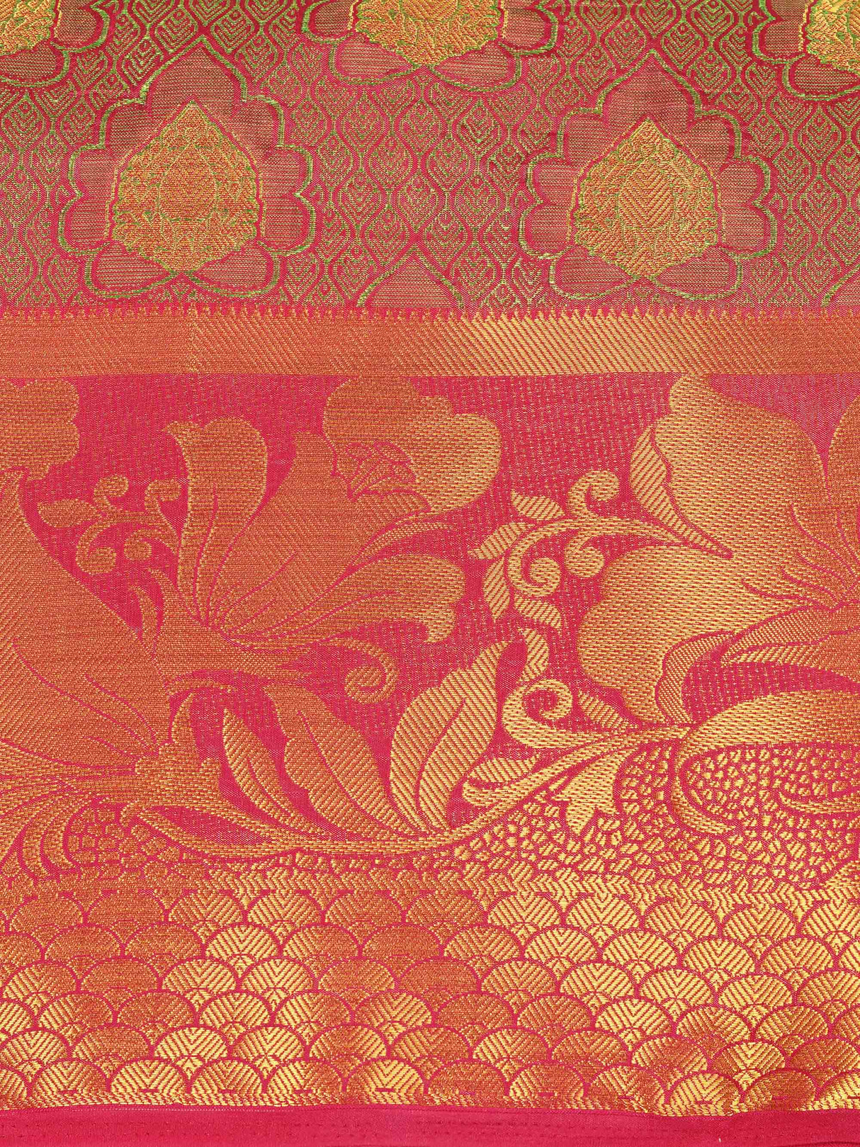 Mimosa Womens Art Silk Saree Kanjivaram Rani Color