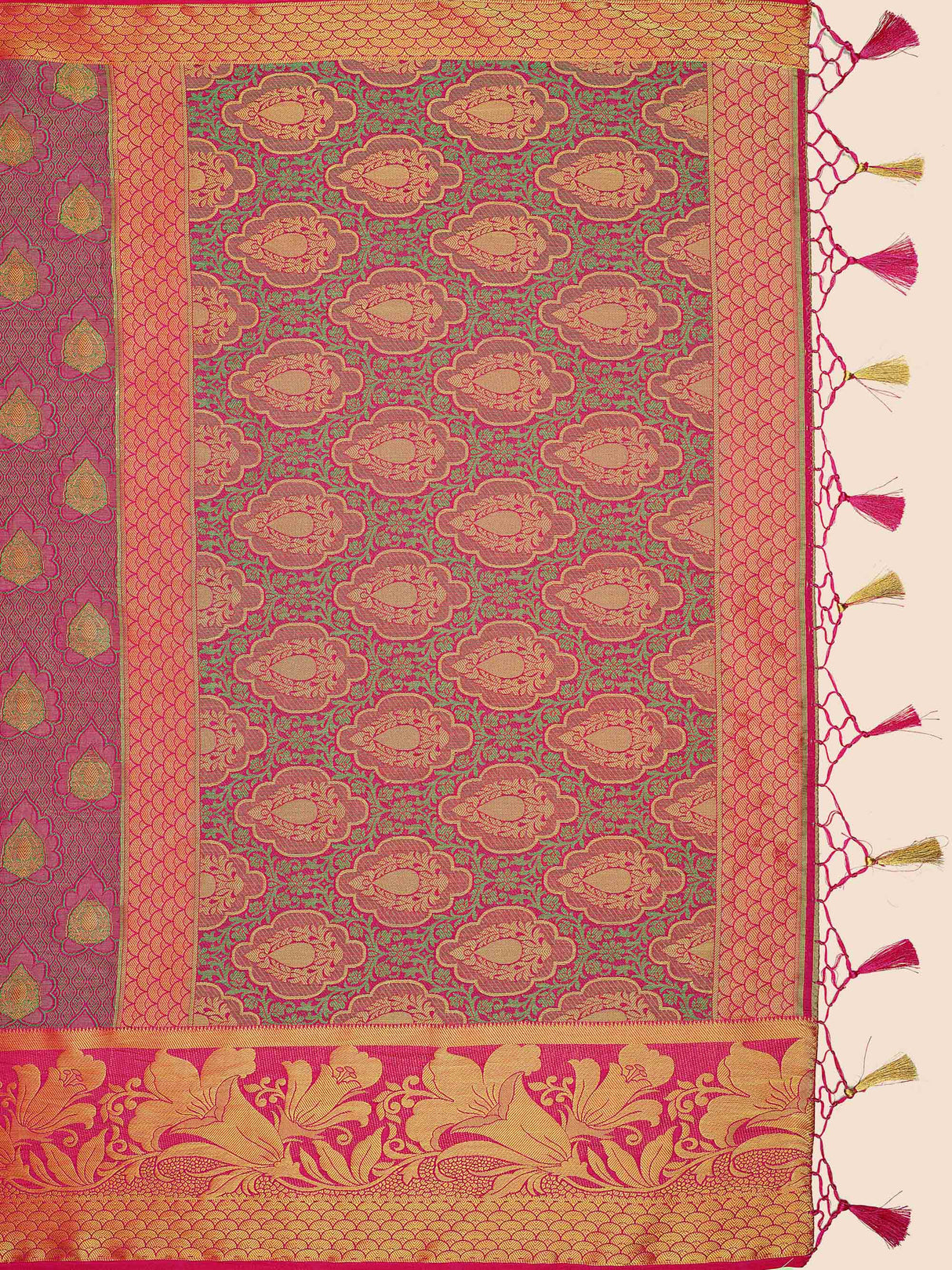 Mimosa Womens Art Silk Saree Kanjivaram Rani Color