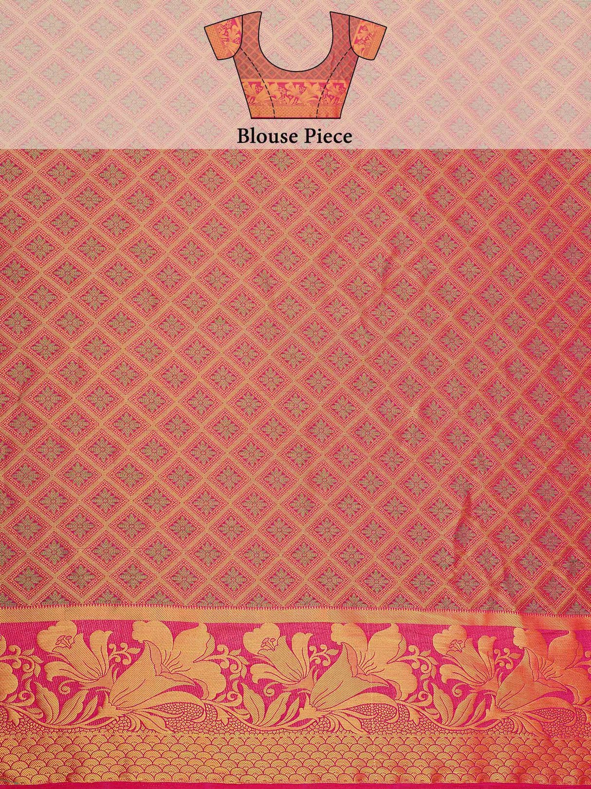 Mimosa Womens Art Silk Saree Kanjivaram Rani Color