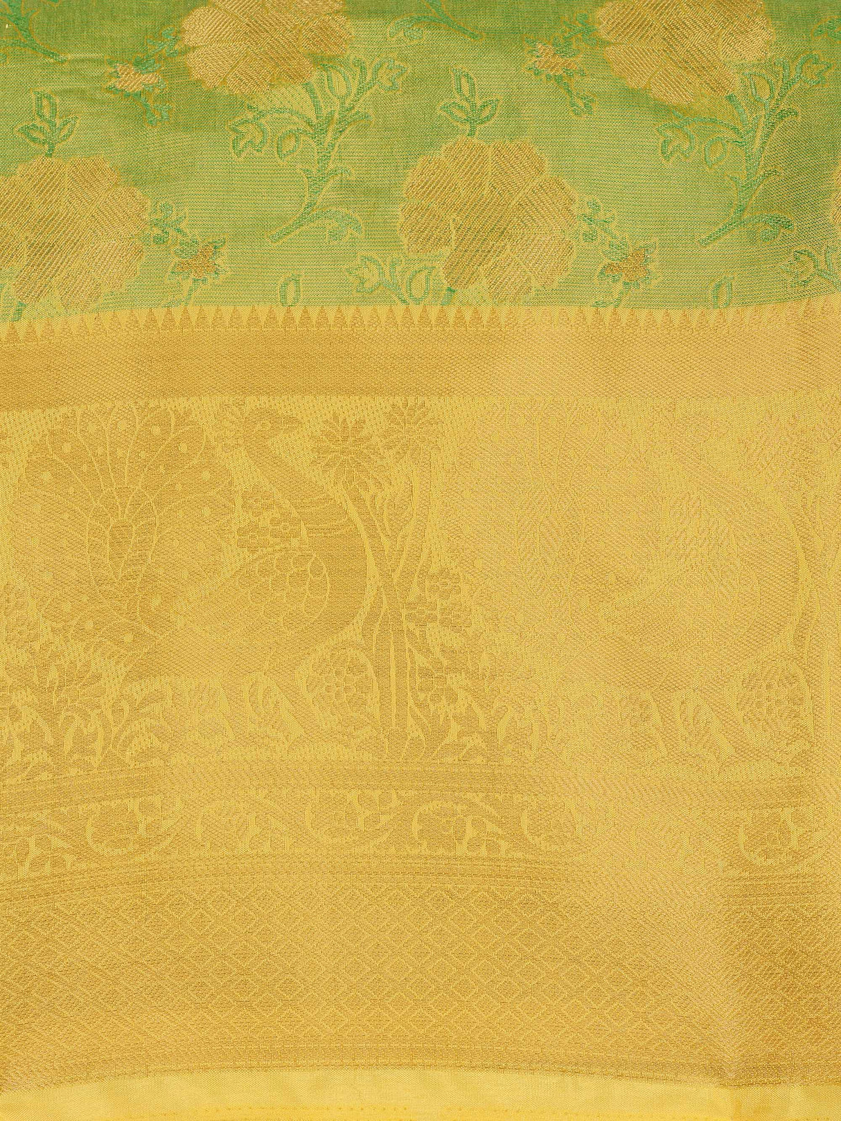 Mimosa Womens Art Silk Saree Kanjivaram Yellow Color