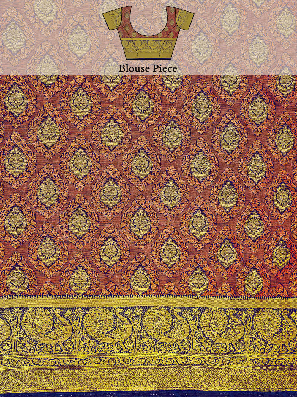 Mimosa Womens Art Silk Saree Kanjivaram Navy Blue Color