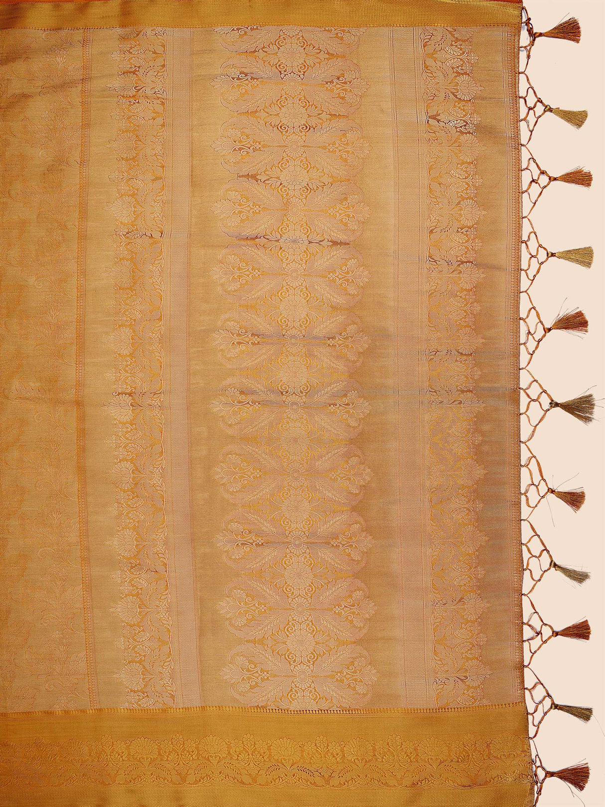Mimosa Womens Art Silk Saree Kanjivaram Mustard Color