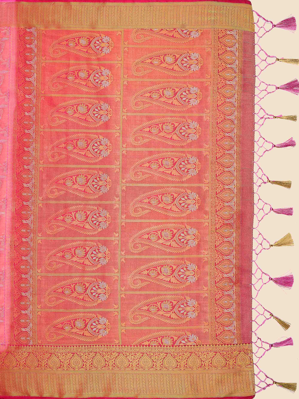 Mimosa Womens Art Silk Saree Kanjivaram Pink Color