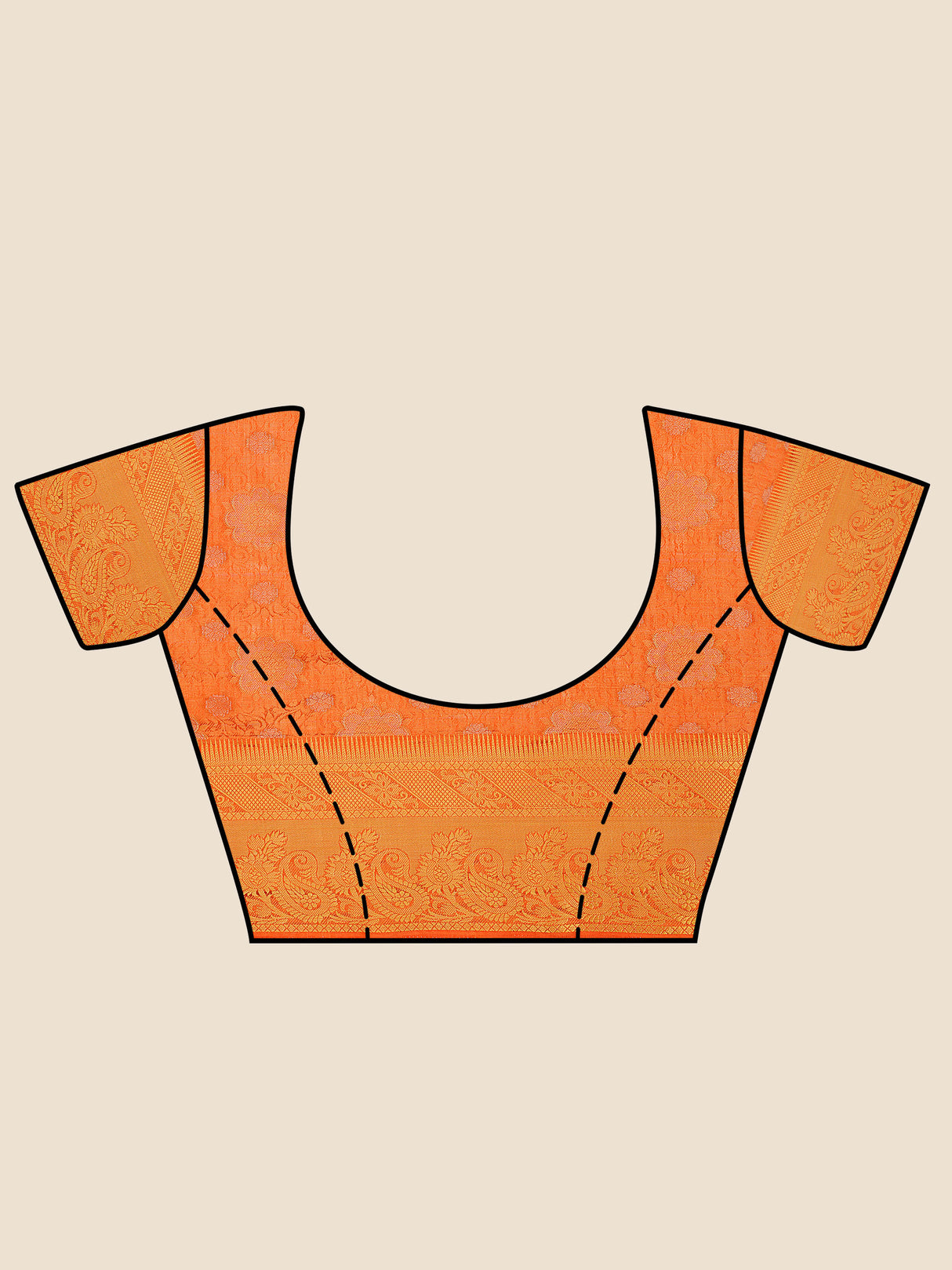 Mimosa Womens Art Silk Saree Kanjivaram Orange Color