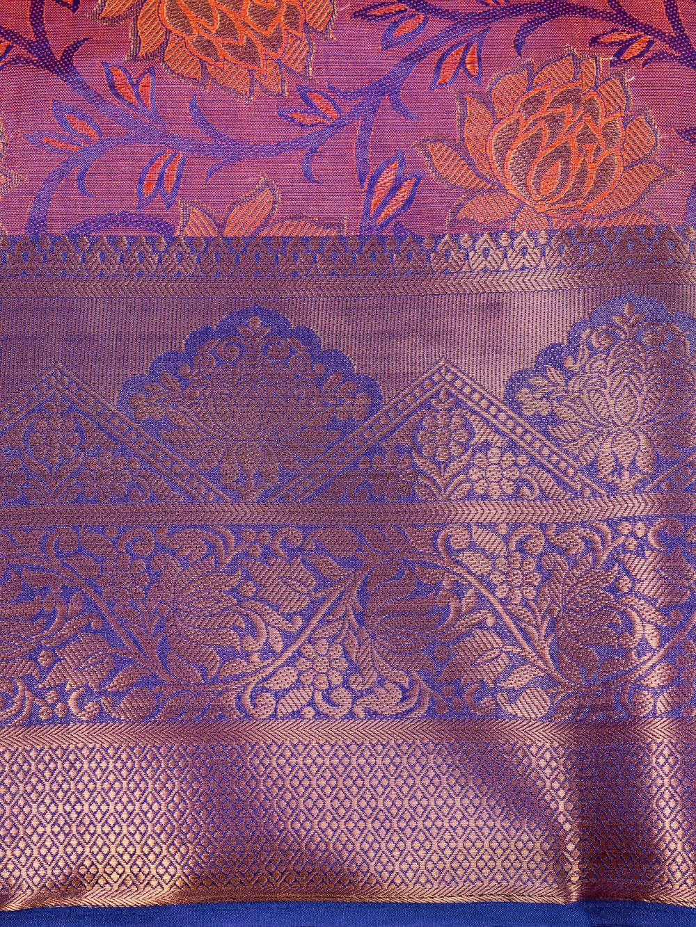 Mimosa Womens Art Silk Saree Kanjivaram Royal Blue Color