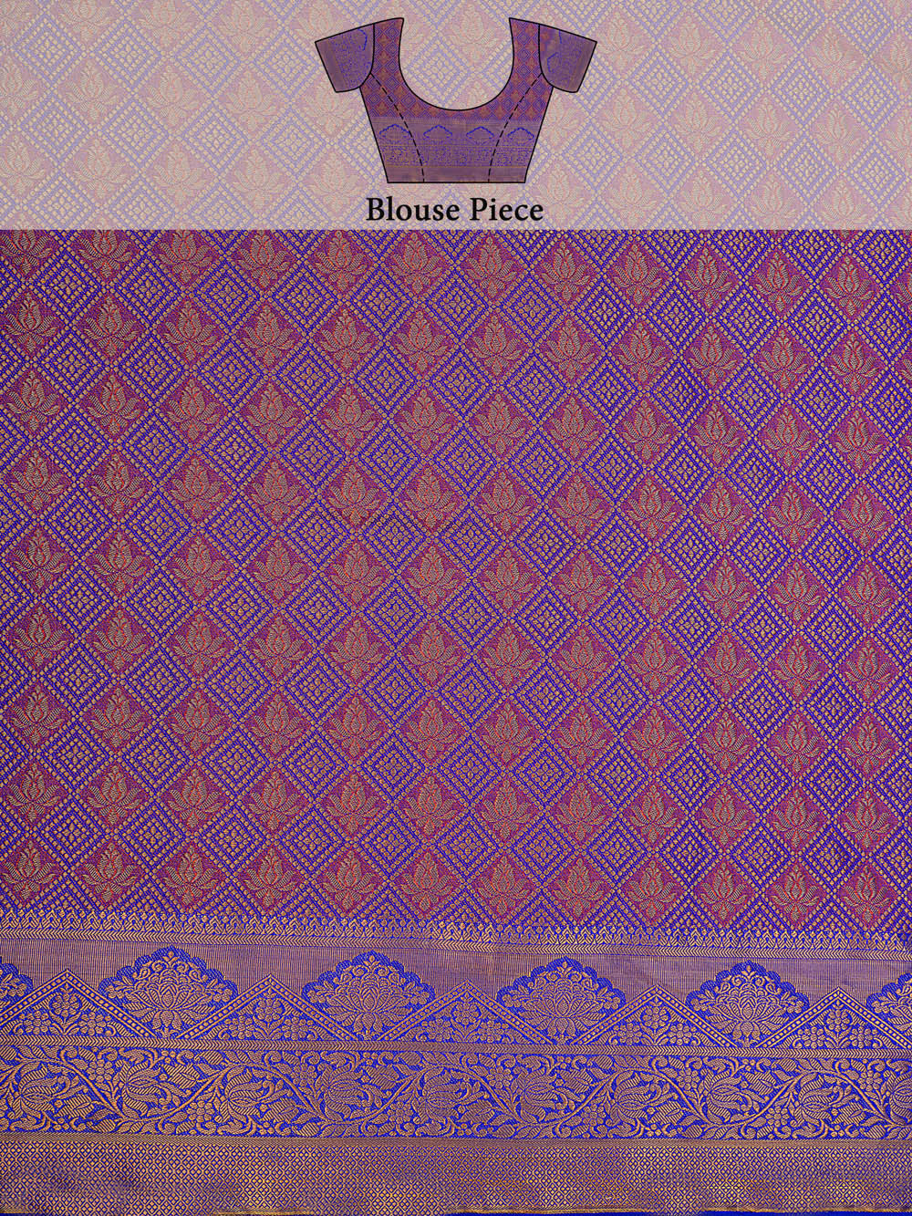 Mimosa Womens Art Silk Saree Kanjivaram Royal Blue Color