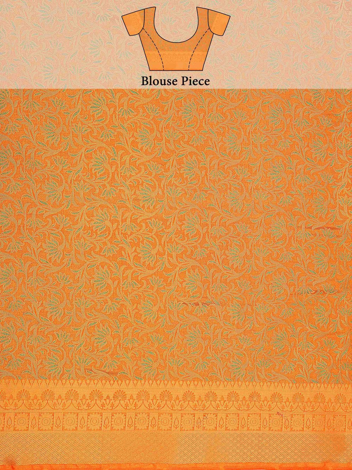 Mimosa Womens Art Silk Saree Kanjivaram Orange Color