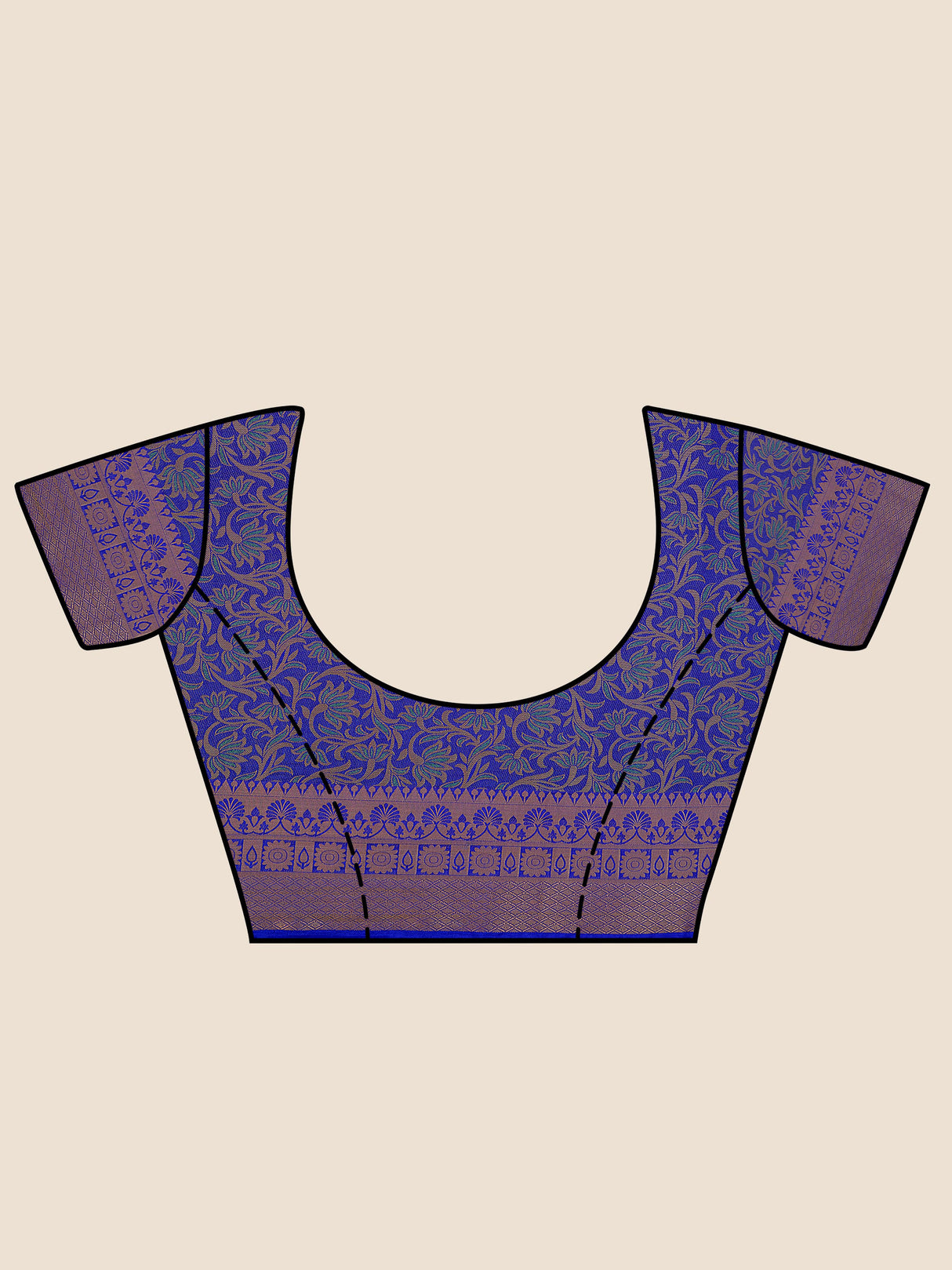 Mimosa Womens Art Silk Saree Kanjivaram Royal Blue Color