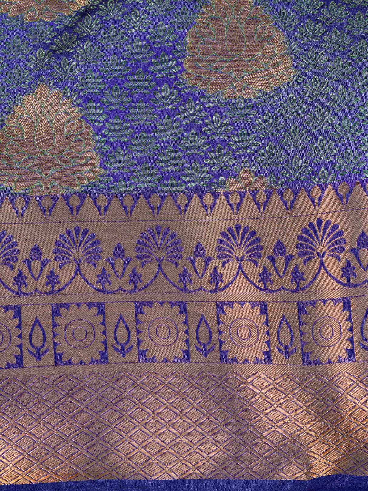 Mimosa Womens Art Silk Saree Kanjivaram Royal Blue Color