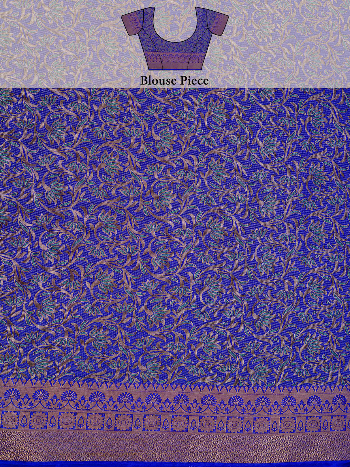 Mimosa Womens Art Silk Saree Kanjivaram Royal Blue Color