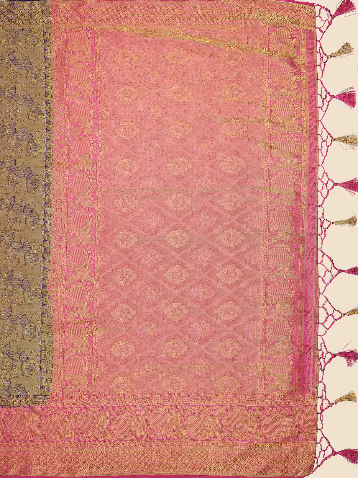 Mimosa Womens Art Silk Saree Kanjivaram Navy Blue Color