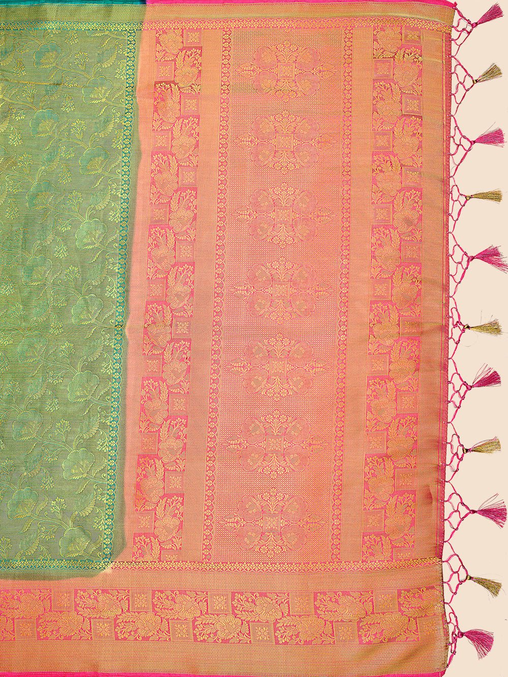 Mimosa Womens Art Silk Saree Kanjivaram Rama Color