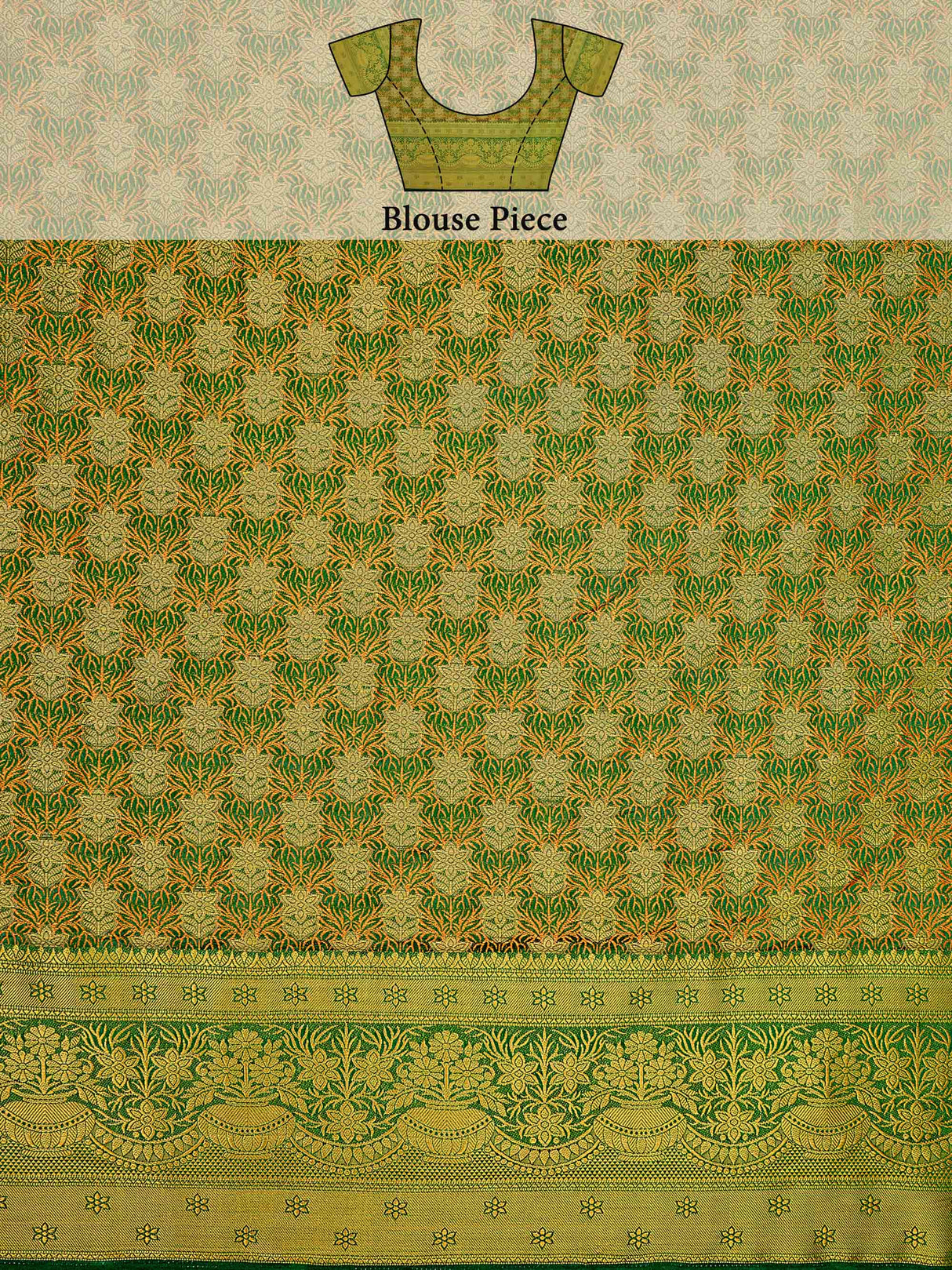 Mimosa Womens Art Silk Saree Kanjivaram Green Color