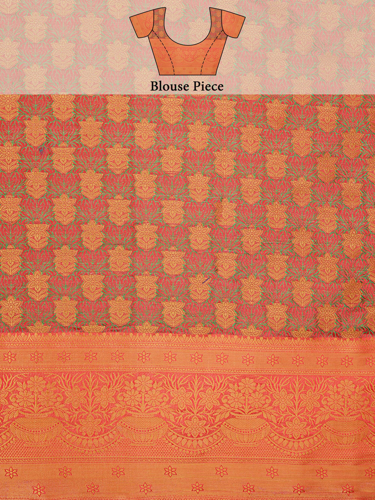 Mimosa Womens Art Silk Saree Kanjivaram Gajjari Color